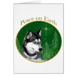 Siberian Husky (blk) Peace Greeting Card