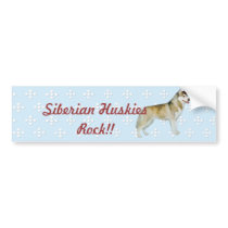 Siberian Husky - Blue w/ White Diamond Design Bumper Stickers