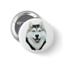 Siberian Husky buttons by DanesRUs Siberian Husky buttons