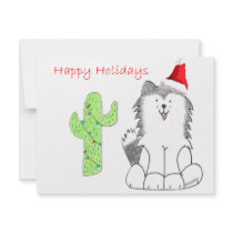 Siberian Husky Cactus Christmas invitations by giftsjustforuholiday Siberian Husky Cactus Christmas invitations