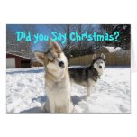 Siberian Husky Christmas Card