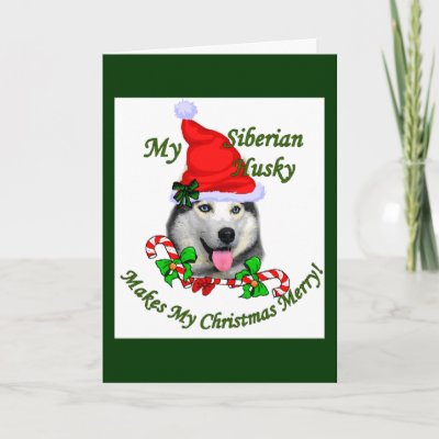 Siberian Husky Christmas Gifts cards
