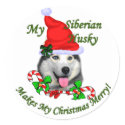 Siberian Husky Christmas Gifts stickers by DogsByDezign Siberian Husky Christmas Gifts stickers