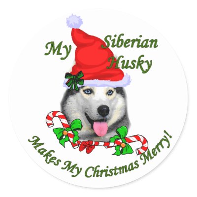 Siberian Husky Christmas Gifts stickers