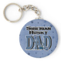Siberian Husky DAD Keychains
