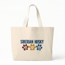 SIBERIAN HUSKY Dad Paw Print 1 bags by poochloverstuff SIBERIAN HUSKY Dad Paw Print 1 bags