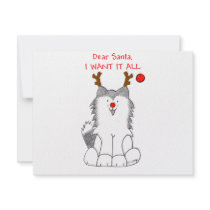Siberian Husky Dear Santa invitations by giftsjustforuholiday Siberian Husky Dear Santa invitations