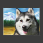 Siberian Husky Dog Art - Solar Post Card