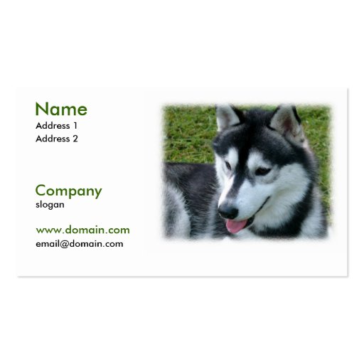 Siberian Husky Dog Business Card (front side)