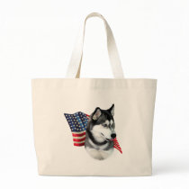 Siberian Husky Flag Bag