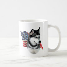 Siberian Husky Flag Mug