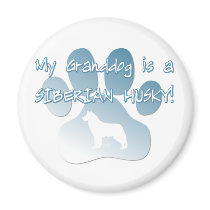 Siberian Husky Granddog magnets by MenagerieMayhem Siberian Husky Granddog magnets