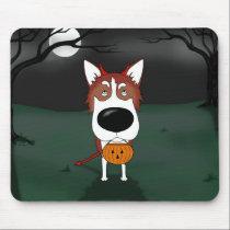 Siberian Husky Halloween mousepads
