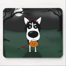 Siberian Husky Halloween mousepads