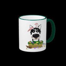 Siberian Husky Happy Easter mugs