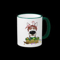 Siberian Husky Happy Easter mugs