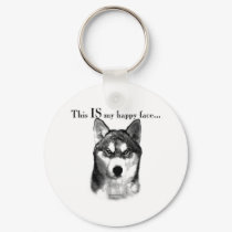 Siberian Husky Happy Face keychains by GreyWolfCreation Siberian Husky Happy Face keychains