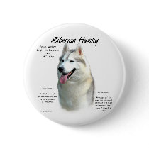 Siberian Husky History Design Pin