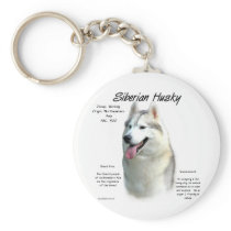 Siberian Husky History Design Keychain