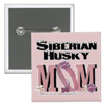 Siberian Husky MOM Pinback Button
