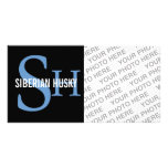 Siberian Husky Monogram Design Photo Cards