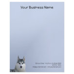 Siberian Husky on Blue Background Letterhead Template