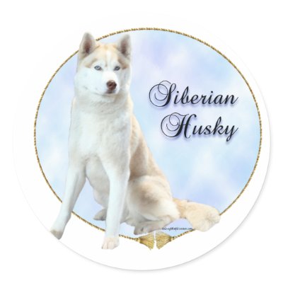 Siberian Husky Portrait Sticker by GreyWolfCreation