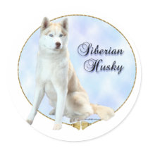 Siberian Husky Portrait Sticker by GreyWolfCreation Siberian Husky Portrait Sticker