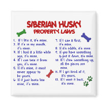 SIBERIAN HUSKY Property Laws 2 Fridge Magnets