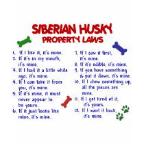 SIBERIAN HUSKY Property Laws 2 t-shirts