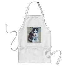 Siberian Husky puppy art Apron