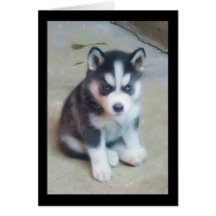 Siberian Husky puppy art Greeting Card