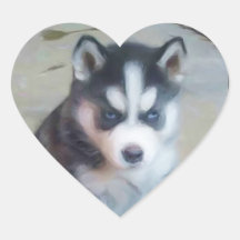 Siberian Husky Puppy Stickers