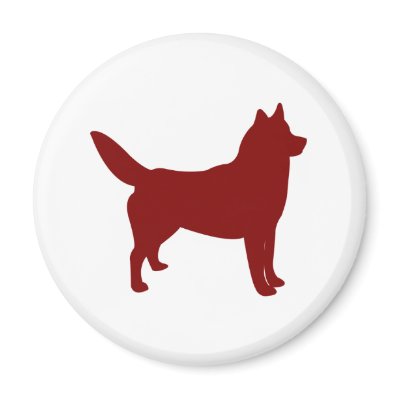 Siberian Husky (Red) Refrigerator Magnet