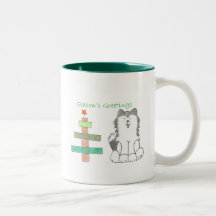 Siberian Husky Stick Tree Coffee Mug