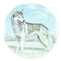 Siberian Husky stickers by fhooper Siberian Husky stickers