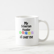 Siberian Husky Walks Design Mugs