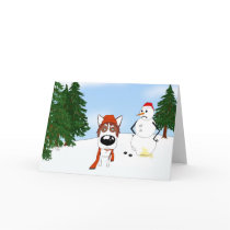 Siberian Husky Winter Scene cards by NothinButtDogs Siberian Husky Winter Scene cards