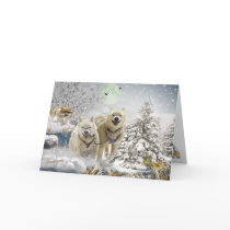 Siberian Husky Winter Scene cards by friskybiz Siberian Husky Winter Scene cards