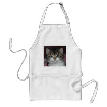 Siberian Tabby/White Kitten aprons