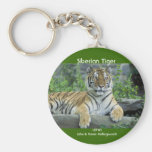 Siberian Tiger Basic Round Button Keychain