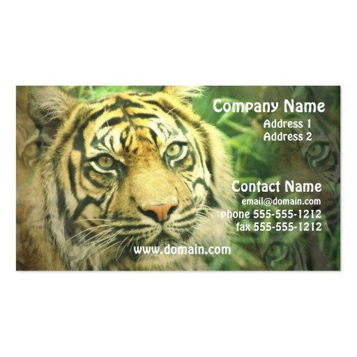 Siberian Tiger Business Card (front side)