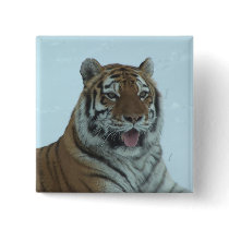 Siberian Tiger Close Up Face 2 buttons by thekingchivas Siberian Tiger Close Up Face 2 buttons