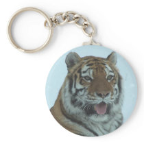 Siberian Tiger Close Up Face 2 Key Chain