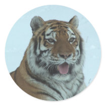 Siberian Tiger Close Up Face 2 stickers by thekingchivas Siberian Tiger Close Up Face 2 stickers