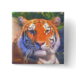 Siberian Tiger Square Button
