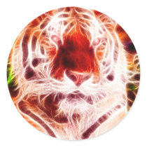*Siberian Tiger* Wild Spirit Design Round Sticker