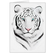 Siberian White Tiger Greeting Card