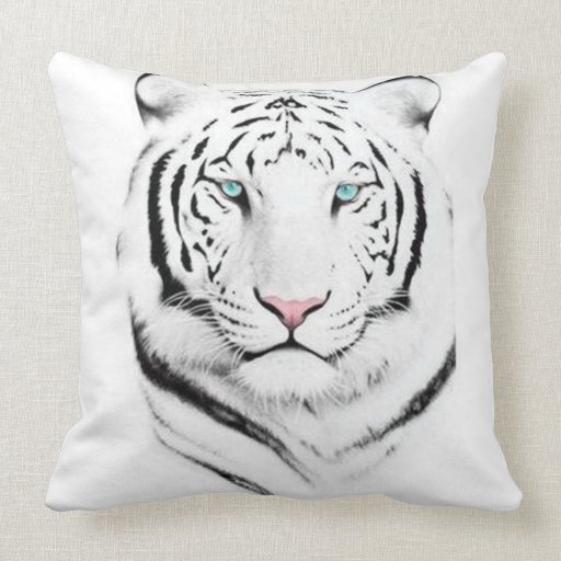 Siberian White Tiger Pillow