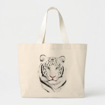 Siberian White Tiger Tote Bag